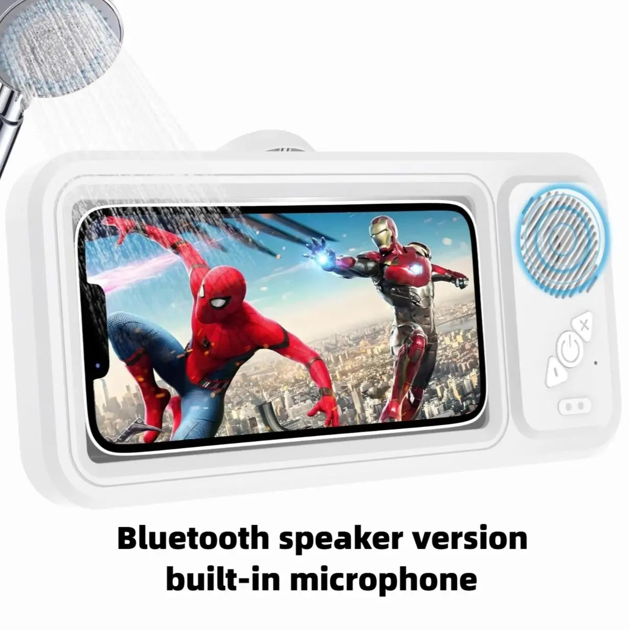 Bathroom Shower Waterproof Phone Holder Bluetooth Speaker 360°Rotation Touch Screen Mobile Phone Box Watch Movie Listening Music Summervibes