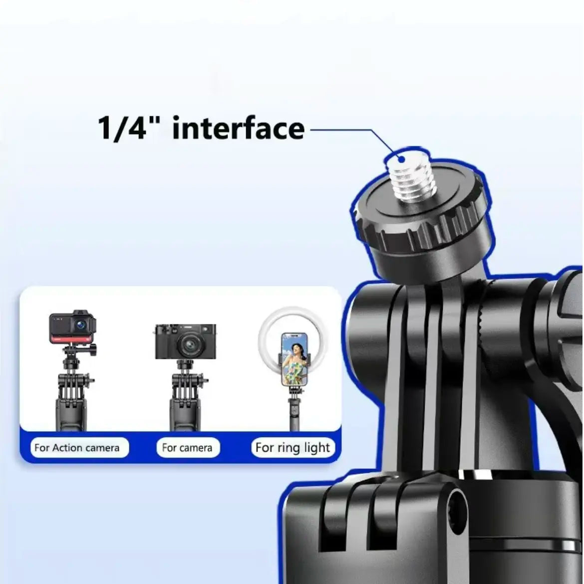67-Inch Adjustable Phone Tripod Stand with Bluetooth Remote Control—Compatible with Iphone 16/15/14/13 and Android Devices; Features Enhanced Stability, Compact Foldable Design for Travel