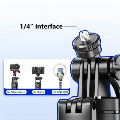 67-Inch Adjustable Phone Tripod Stand with Bluetooth Remote Control—Compatible with Iphone 16/15/14/13 and Android Devices; Features Enhanced Stability, Compact Foldable Design for Travel