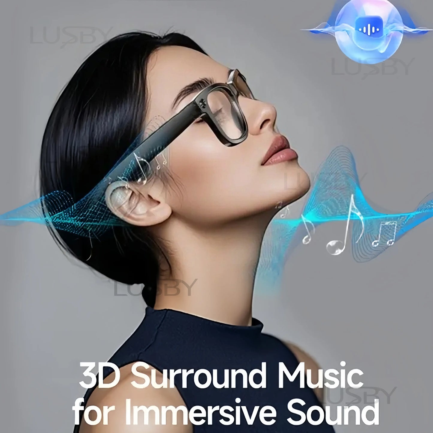 LUSBY Smart AI Camera Glasses with 8MP Photochromic Lenses ,Button Touch Adjustment for Travel Outdoor Adventures Hands-Free Photography 160+Languages Real-Time Translation Bluetooth Wireless Wearable Video Recording UV Protection ,Easter Gift