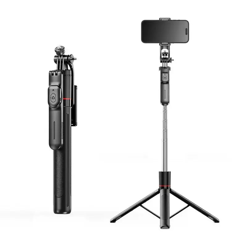 67-Inch Adjustable Phone Tripod Stand with Bluetooth Remote Control—Compatible with Iphone 16/15/14/13 and Android Devices; Features Enhanced Stability, Compact Foldable Design for Travel