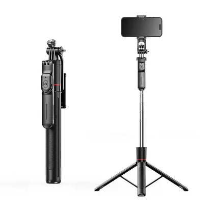 67-Inch Adjustable Phone Tripod Stand with Bluetooth Remote Control—Compatible with Iphone 16/15/14/13 and Android Devices; Features Enhanced Stability, Compact Foldable Design for Travel